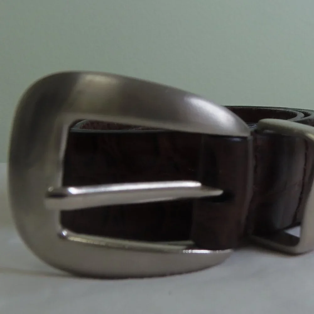 Vintage Stetson Belt Men’s 41 Rust Brown Alligator‎ Embossed Genuine Leather